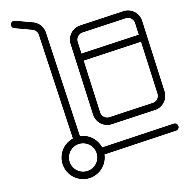 Trolley basit simgesi, vektör illüstrasyonu