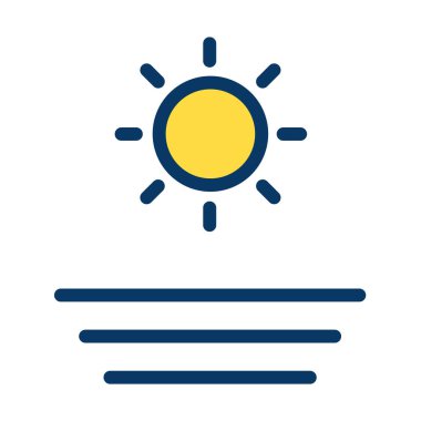 Beyaz arkaplanda basit plaj vektör resimleme