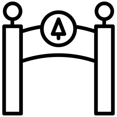 Kapı. Web simgesi vektör illüstrasyonu