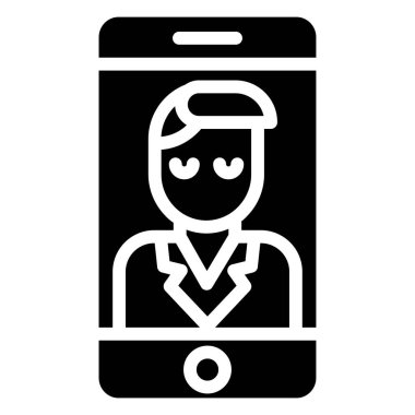 Cep telefonu. Web simgesi basit illüstrasyon