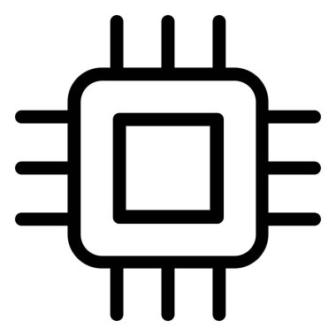 Mikroçip Web simgesi basit illüstrasyon