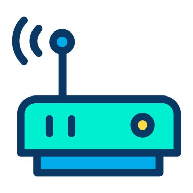 Wi-Fi yönlendirici vektörü, renkli tasarım