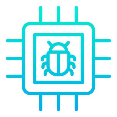 Mikroçip Web simgesi basit illüstrasyon