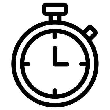 Zaman basit simgesi, vektör illüstrasyonu