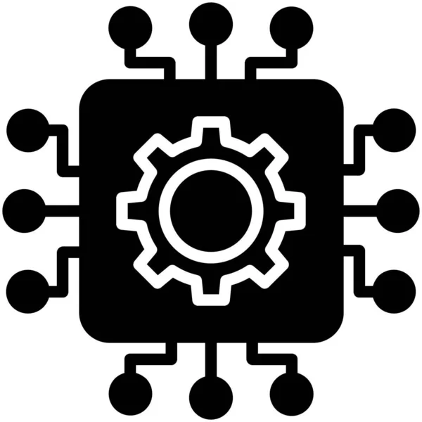 Procesador Icono Simple Ilustración Vectorial — Vector de stock