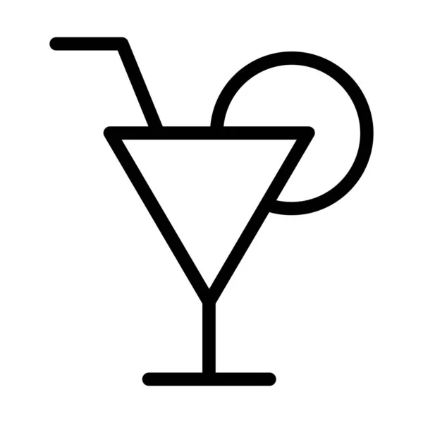 Cocktail Web Ícone Vetor Ilustração —  Vetores de Stock