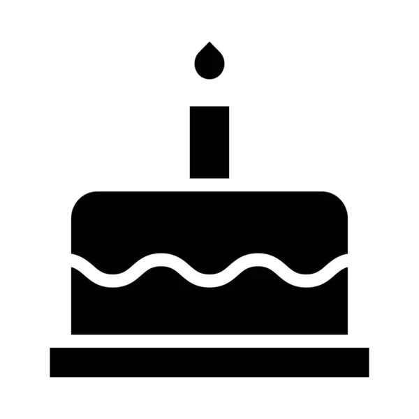 Einfache Kuchen Vektor Symbol Abbildung Auf Weißem Hintergrund — Stockvektor