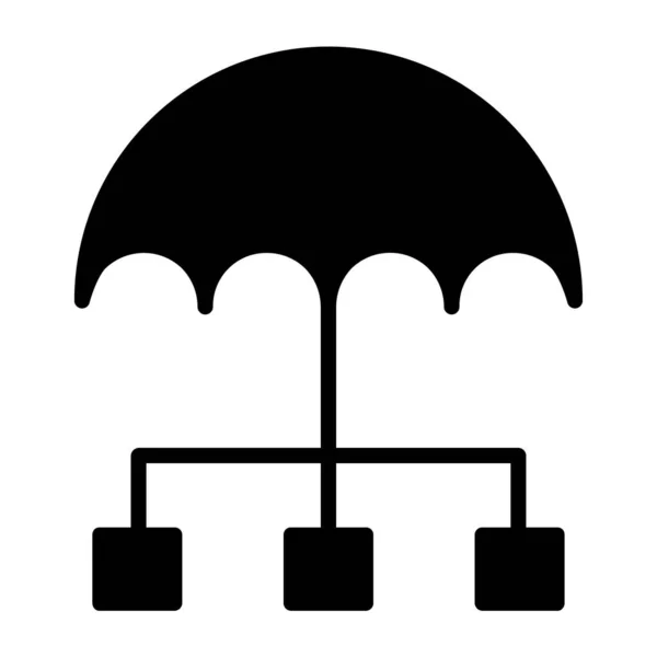 傘のアイコン 保険の概念を白を背景にしたシンプルなイラストです — ストックベクタ