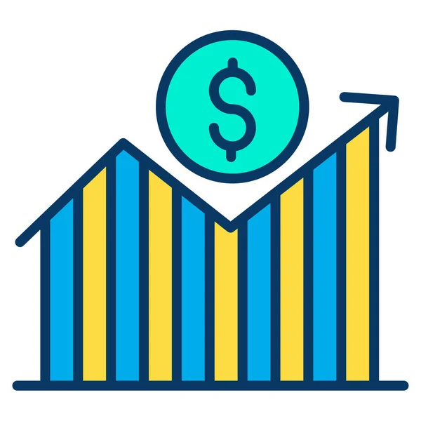 Ícone Gráfico Crescimento Simples Ilustração Vetorial — Vetor de Stock