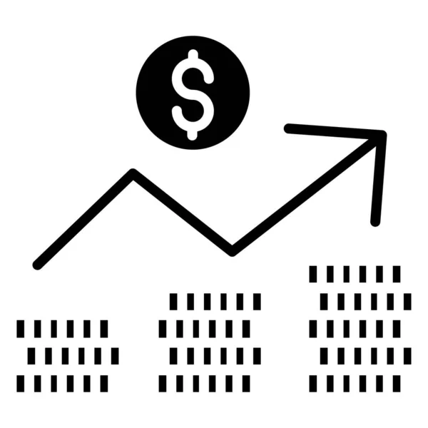 Ícone Gráfico Negócios Simples Ilustração Vetorial — Vetor de Stock