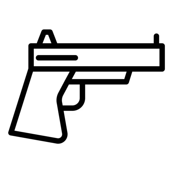 Icône Vectorielle Minimaliste Pistolet Isolé Sur Blanc — Image vectorielle