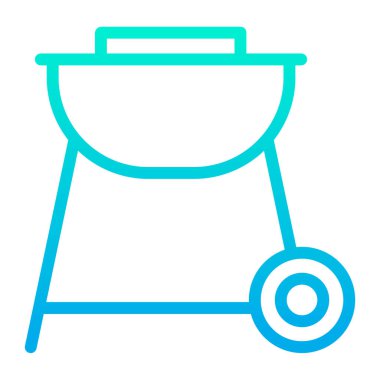 Barbekü ızgara ağ ikonu vektör çizimi