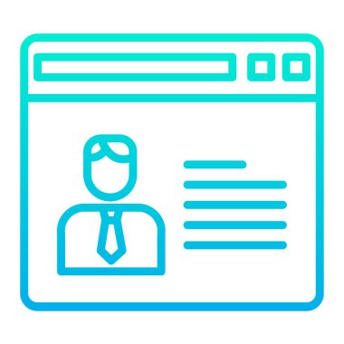 Basit UI profili simgesi, vektör illüstrasyonu