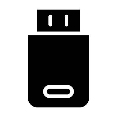 Usb buji basit simgesi, vektör illüstrasyonu