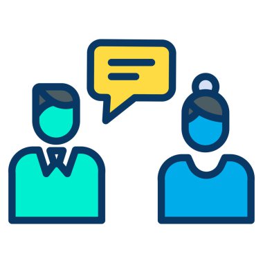 Beyaz arkaplan üzerindeki basit Konuşma vektör resimlemesi