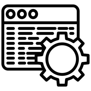Kodlama. Web simgesi basit illüstrasyon