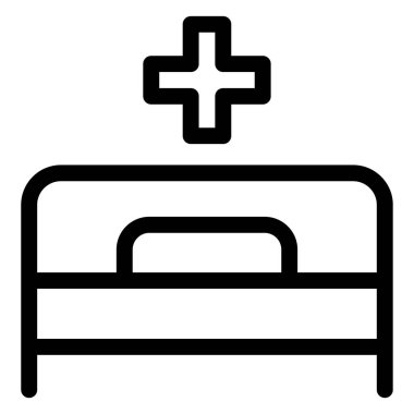 Hastane Yatak Web simgesi basit vektör illüstrasyonu