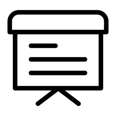 Sunum minimalist vektör simgesi beyaza izole edildi 