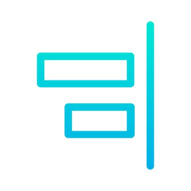 Yatay Sağ Hizalama Ağ simgesi basit vektör illüstrasyonu