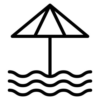 Yaz tatili, şemsiye vektör illüstrasyonu 