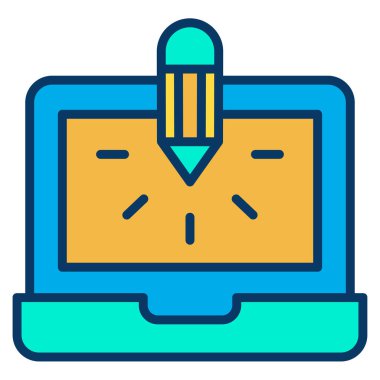 dizüstü bilgisayar simgesi, vektör illüstrasyonu