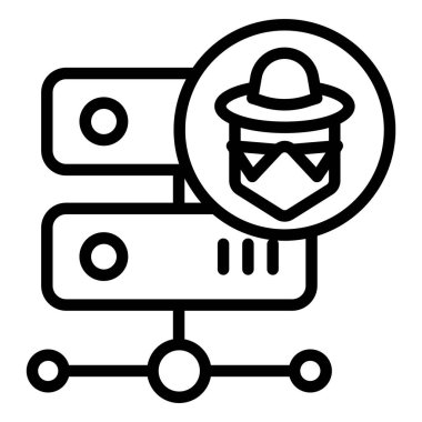 Beyaz arkaplan üzerindeki basit hacker vektör resimleme