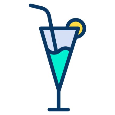 Kokteyl web simgesi vektör illüstrasyonu