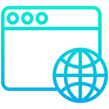 Tarayıcı. Web simgesi basit illüstrasyon