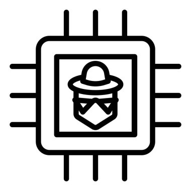 Mikroçip Web simgesi basit illüstrasyon