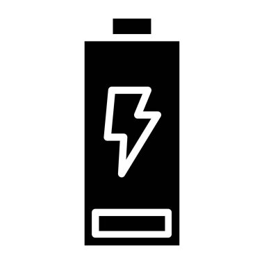 Düz pil simgesi beyaz arka plan üzerinde