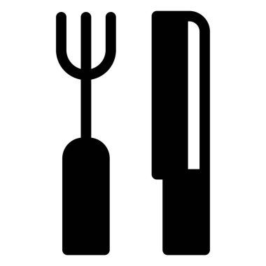 Çatal ve bıçak. Web simgesi basit tasarım