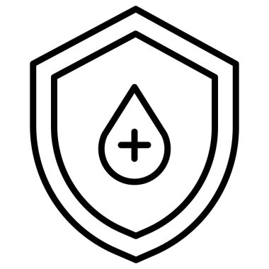 Koruma kalkanı minimalist vektör simgesi beyaza izole edildi 