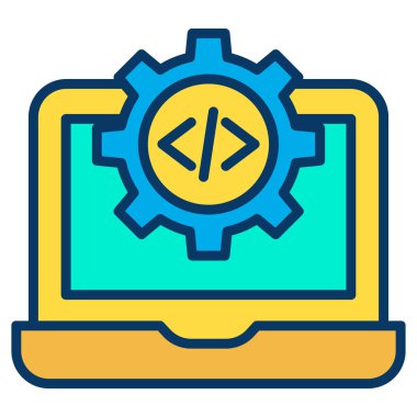 dizüstü bilgisayar simgesi, vektör illüstrasyonu