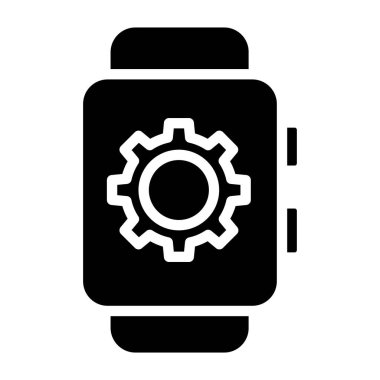 Basit Smartwatch simgesi, vektör illüstrasyonu