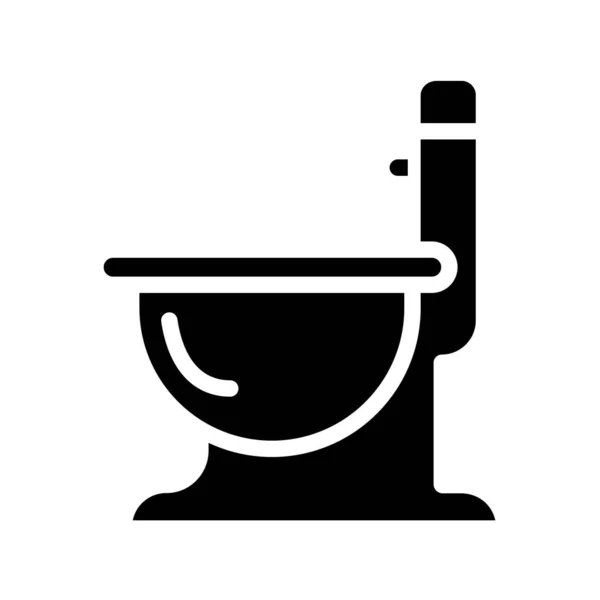 Klozet Ikonu Vektör Çizimi Siyah Küvet Mutfak Lavabo Yemek Banyo — Stok Vektör