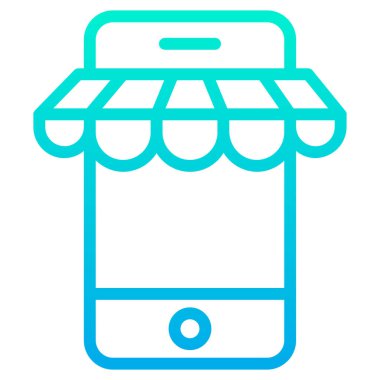 Dükkan simgesi, beyaz üzerine izole edilmiş minimalist vektör simgesi