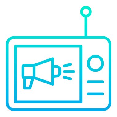 beyaz arkaplanda TV basit vektör simgesi