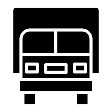 Basit kamyon simgesi, vektör illüstrasyonu