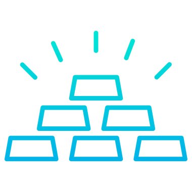 Beyaz arkaplanda altın külçeleri simgesi. vektör illüstrasyonu