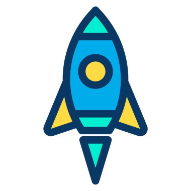 roket fırlatma vektörü renk simgesi