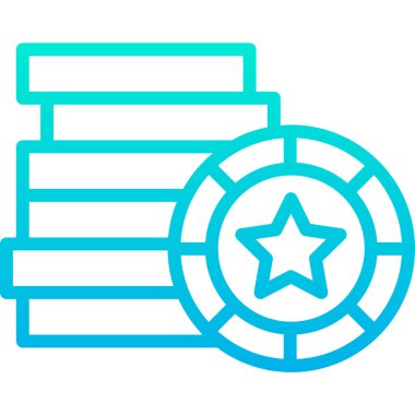 Basit kumarhane çipleri simgesi, vektör illüstrasyonu