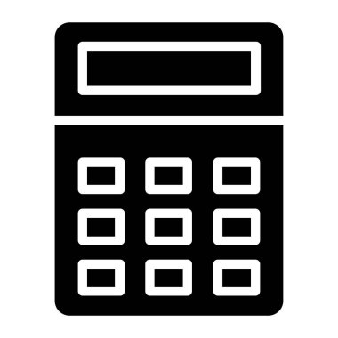 hesap makinesi düz simgesi, vektör illüstrasyonu