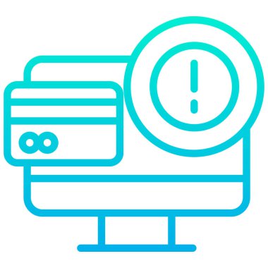 Bilgisayar. Web simgesi basit illüstrasyon, Bilgi Çevrimiçi Ödeme 