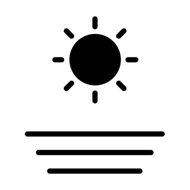 Beyaz arkaplanda basit plaj vektör resimleme