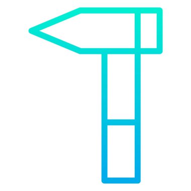 Beyaz arkaplanda basit çekiç vektör resimleme