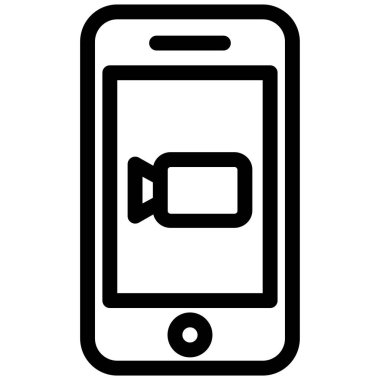 Çoklu ortam cep telefonu simgesi, vektör illüstrasyonu