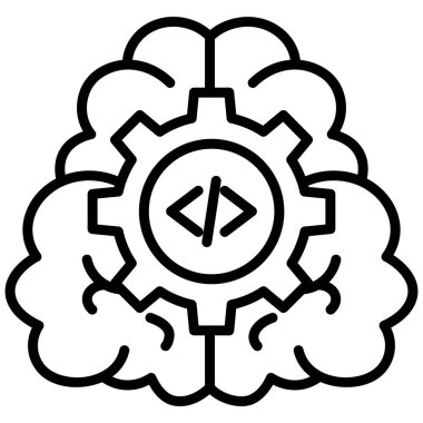 Beyin. Web simgesi basit tasarım