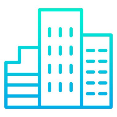 Otel binası. Web simgesi vektör illüstrasyonu