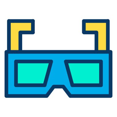 Üç boyutlu gözlükler. Web simgesi vektör illüstrasyonu