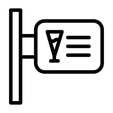 Yol işareti, beyaz arkaplanda izole edilmiş minimal vektör simgesi